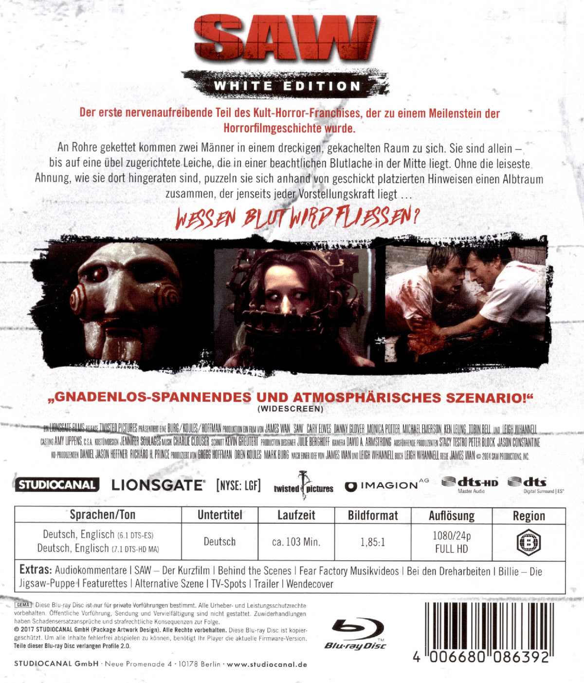 Saw - White Edition  [DC]  (Blu-ray Disc)