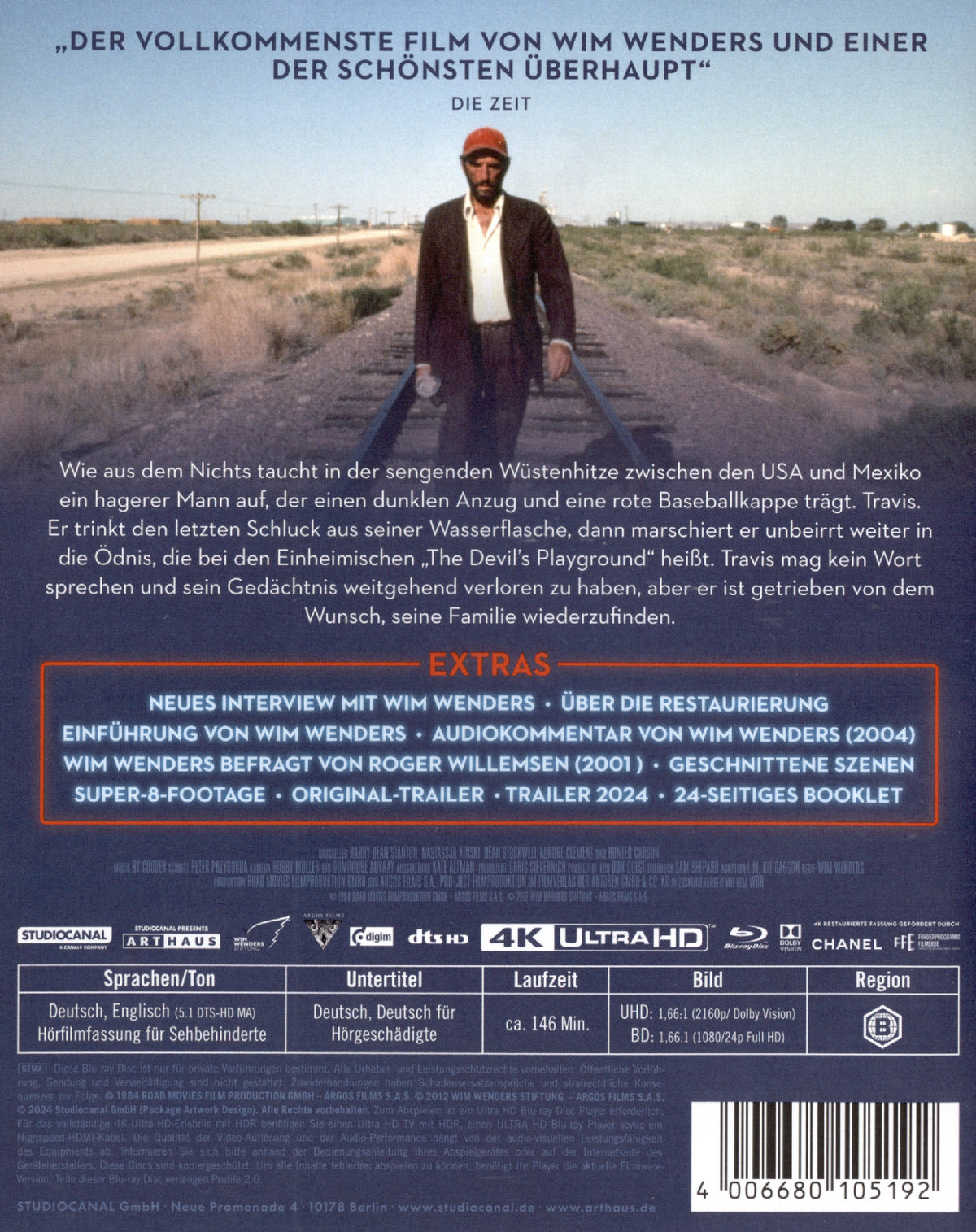 Paris, Texas - 40th Anniversary Edition  (4K Ultra HD+Blu-ray)