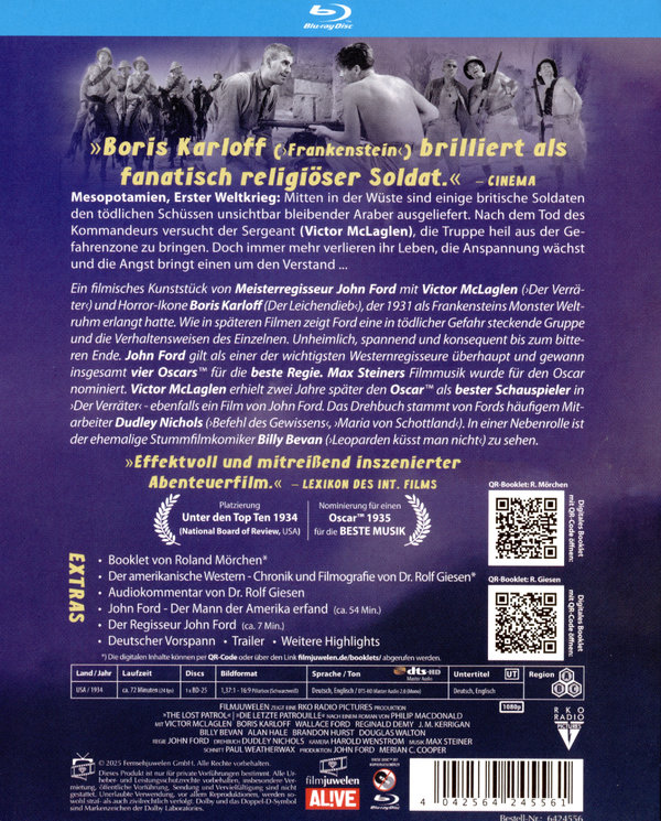 Die letzte Patrouille (The Lost Patrol) (Filmjuwelen)  (Blu-ray Disc)