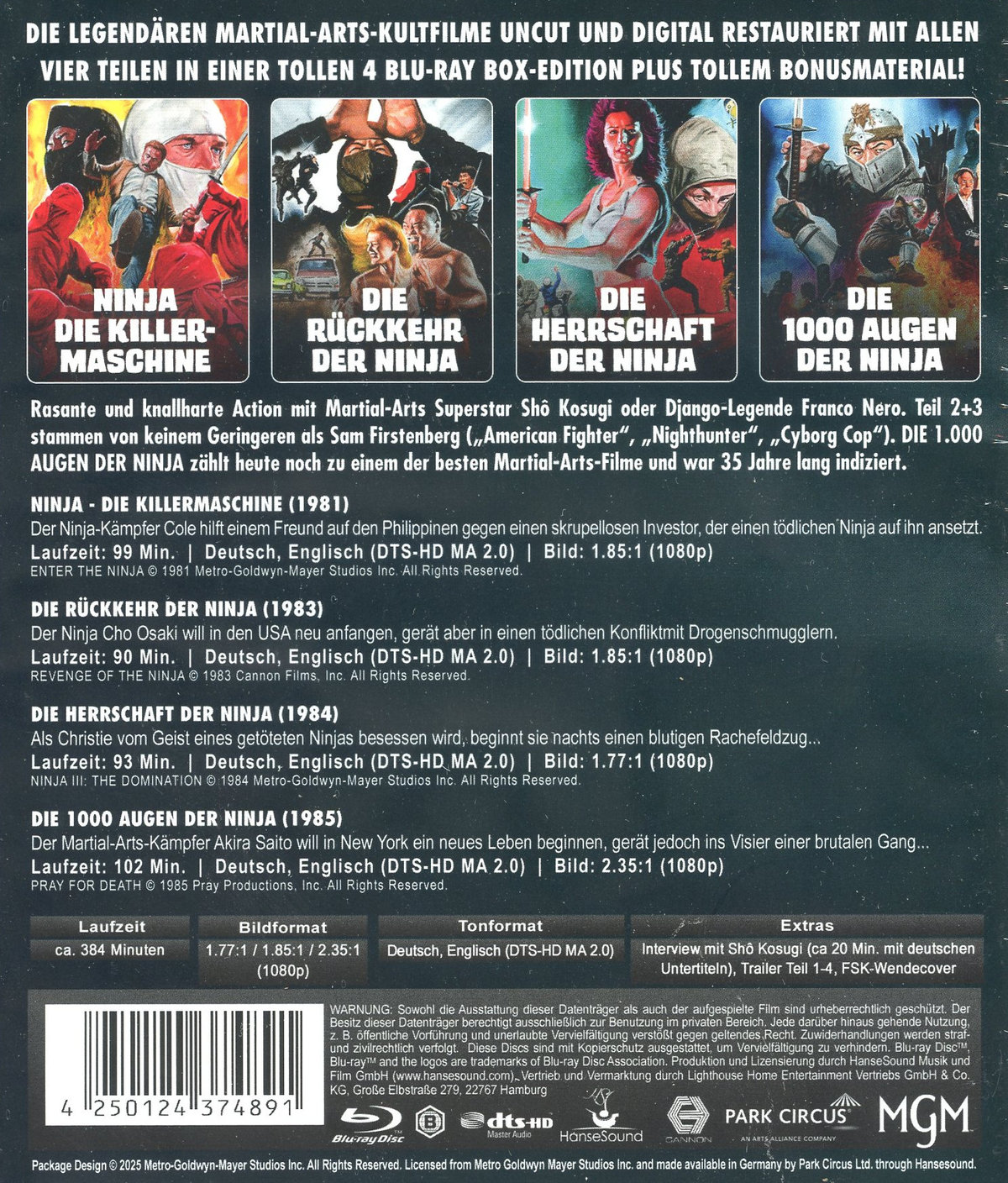 Ninja 1-4 Quadrologie Box-Edition  [4 BRs]  (Blu-ray Disc)