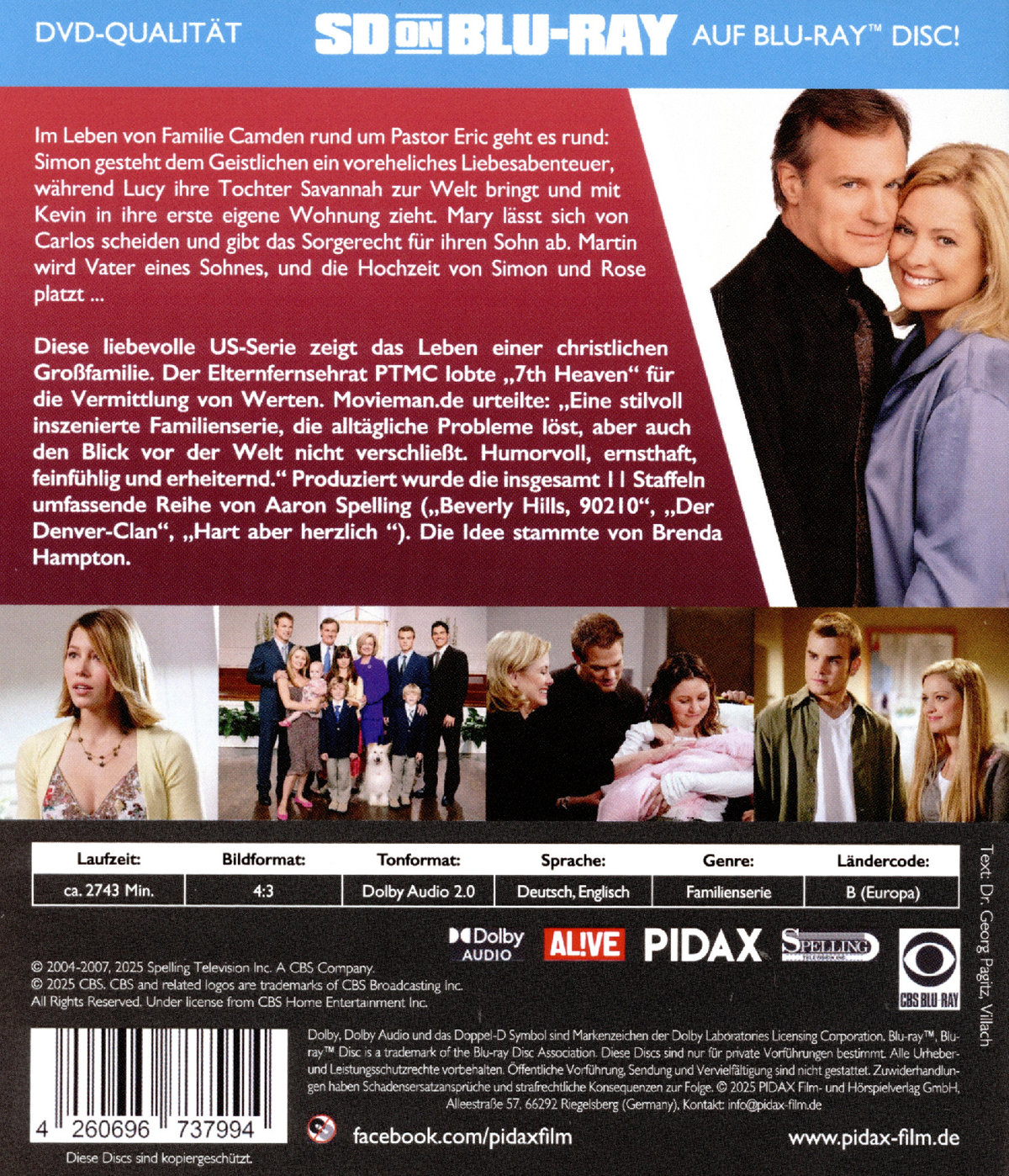 Eine himmlische Familie (7th Heaven), Box 3, Staffel 9 - 11 / Die letzten 3 Staffeln der Kultserie (SD on Blu-ray)  [3 BRs]  (Blu-ray Disc)