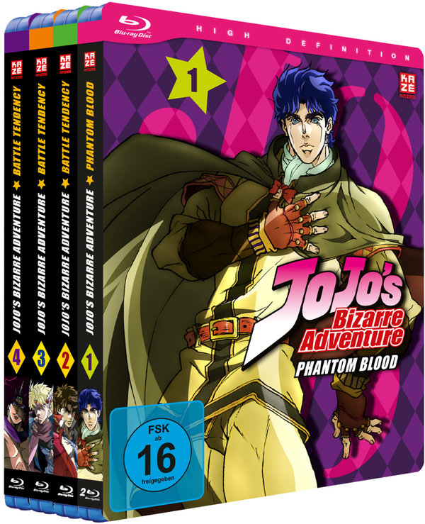 Jojo's Bizarre Adventure Part 1: Phantom Blood & Part 2: Battle Tendency - Blu-ray Gesamtausgabe ohne Schuber  [4 BRs]  (Blu-ray Disc)