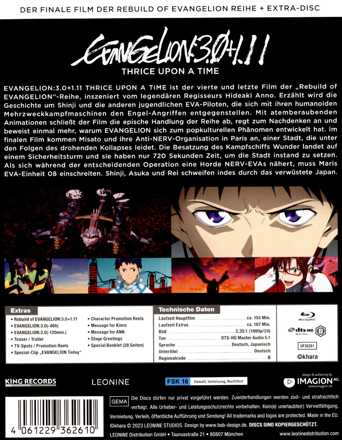 Evangelion: 3.0+1.11 Thrice Upon a Time - Uncut Mediabook Edition (blu-ray)