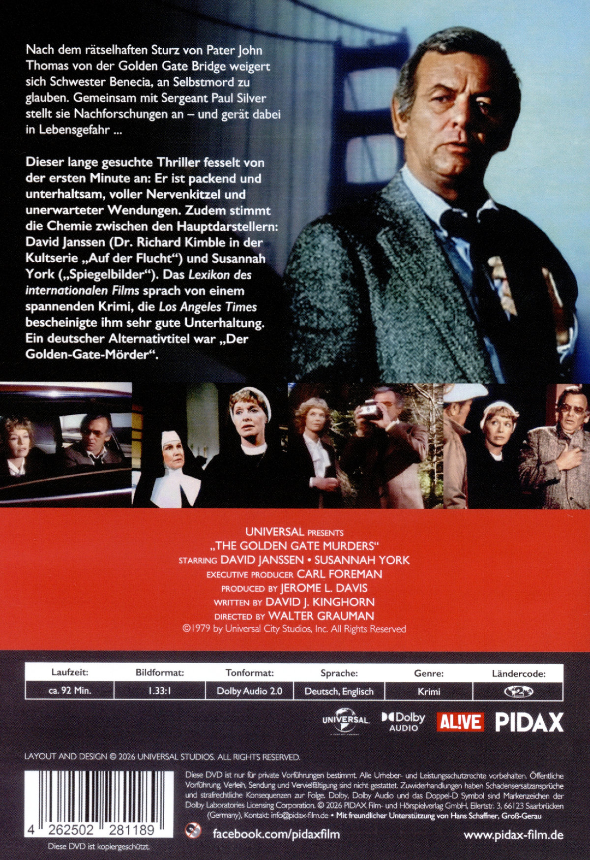 Mord auf der Golden Gate Brücke / Packender Kult-Thriller mit Starbesetzung (Pidax Film-Klassiker)  (DVD)