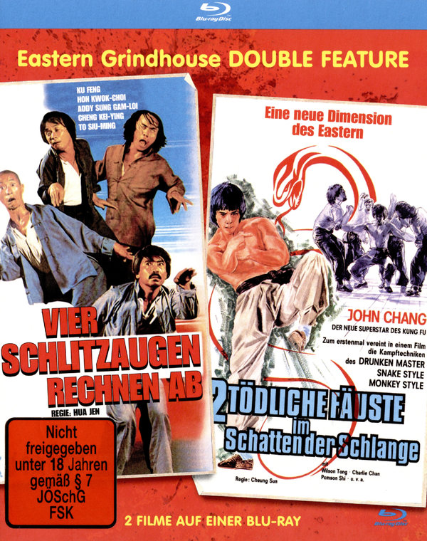 Vier Schlitzaugen rechnen ab/Zwei Tödliche Fäuste im Schatten der Schlange (blu-ray)