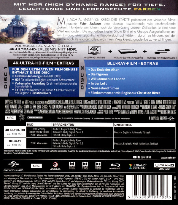 Mortal Engines: Krieg der Städte (4K Ultra HD)
