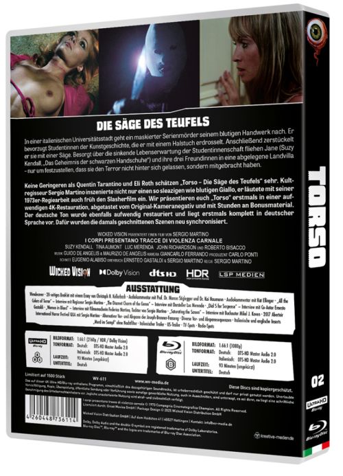 TORSO - Die Säge des Teufels - Uncut Edition  (4K Ultra HD+blu-ray)