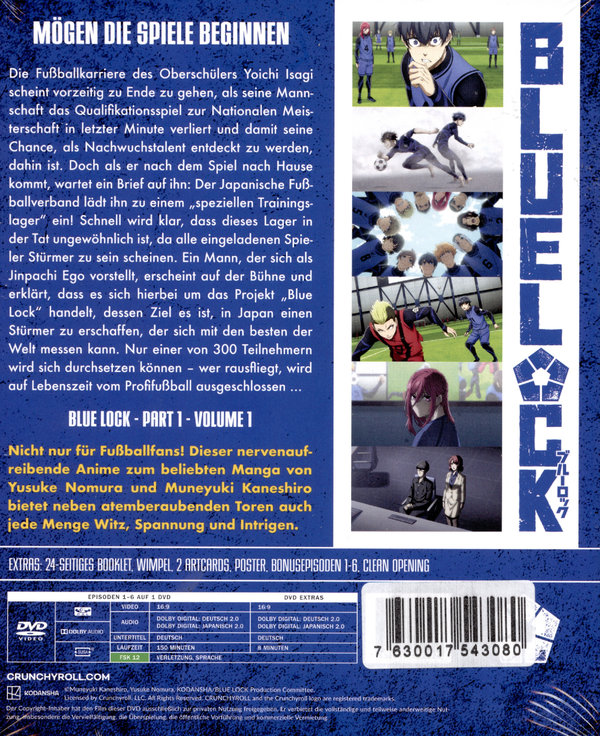 Blue Lock - Staffel 1 - Part 1 - Gesamtausgabe  [3 DVDs]  (DVD)