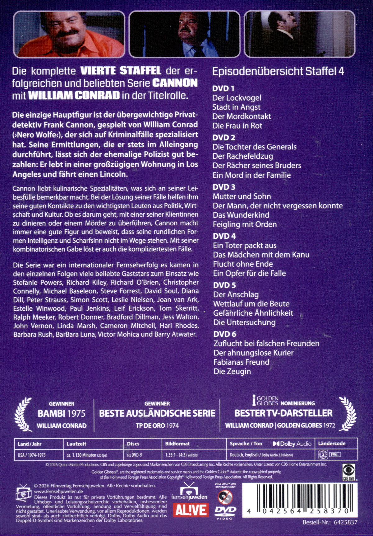 Cannon - Die komplette Staffel 4  [6 DVDs]  (DVD)