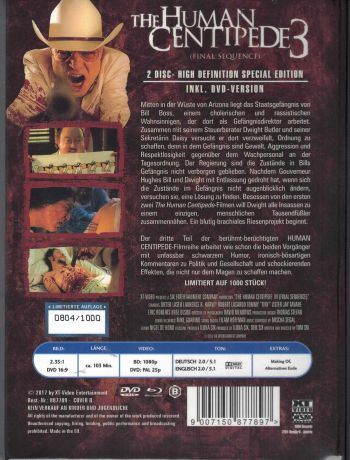 Human Centipede 3, The - Final Sequence - Uncut Mediabook Edition (DVD+blu-ray) (B)