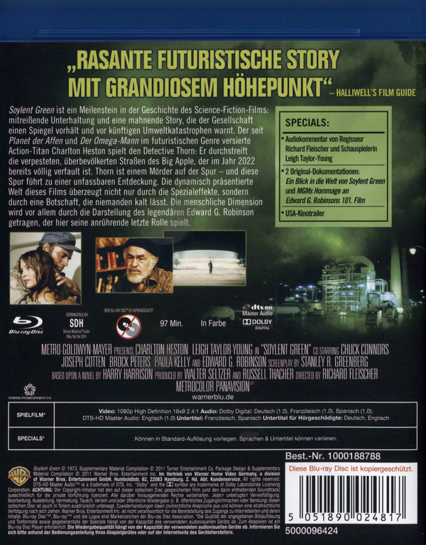 Soylent Green - Jahr 2022...die Überleben wollen (blu-ray) Soylent Green - Jahr 2022...die Überleben wollen (blu-ray)