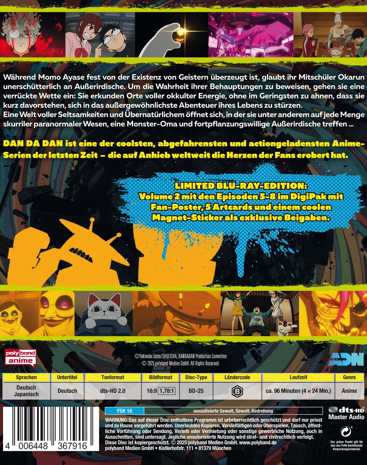 DAN DA DAN - Staffel 1, Volume 2 LTD. - Mit Fan-Poster, Artcards und Magnet-Sticker  (Blu-ray Disc) DAN DA DAN - Staffel 1, Volume 2 LTD. - Mit Fan-Poster, Artcards und Magnet-Sticker  (Blu-ray Disc)
