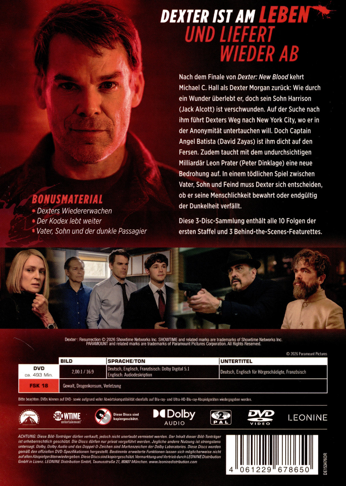 Dexter - Wiedererwachen - Staffel 1  [3 DVDs]  (DVD)