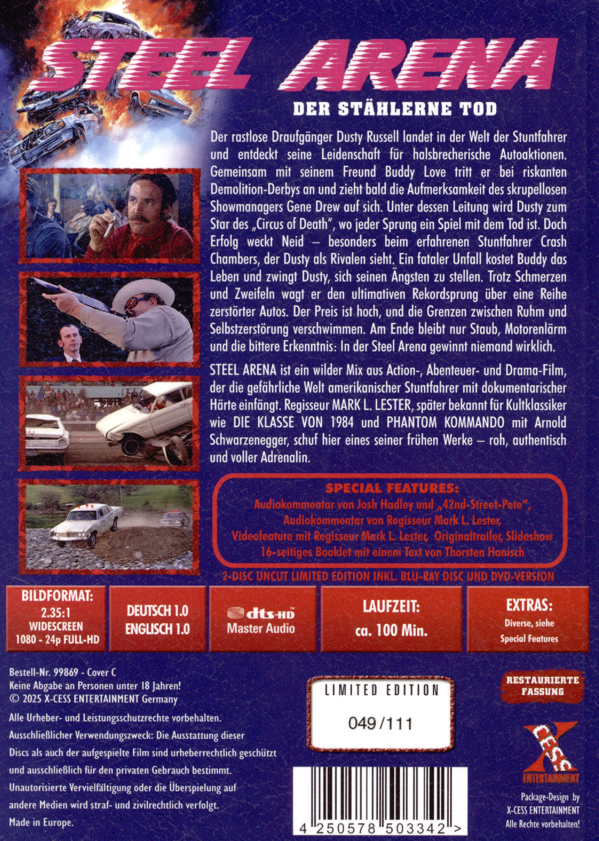 Steel Arena - Der stählerne Tod - Uncut Mediabook Edition  (DVD+blu-ray) (C)
