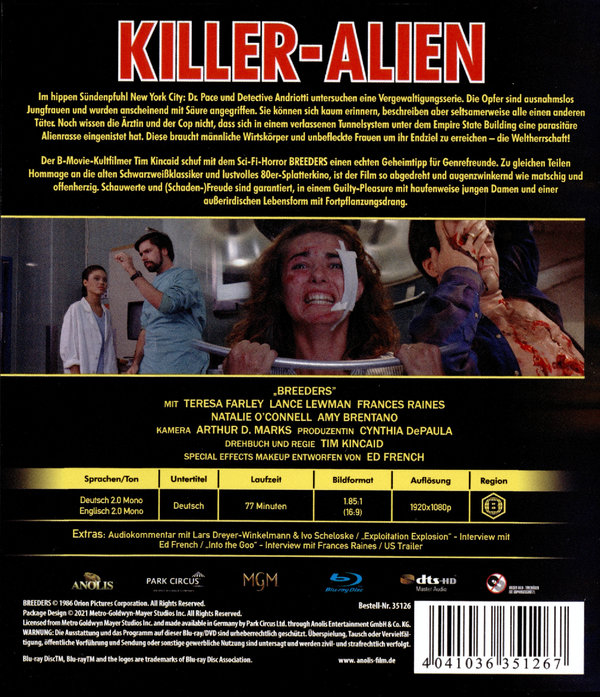 Killer-Alien - Breeders - Uncut Edition (blu-ray)