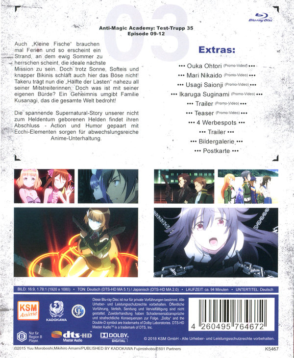 Anti-Magic Academy - Test-Trupp 35 - Volume 3: Episode 09-12  (Blu-ray Disc)