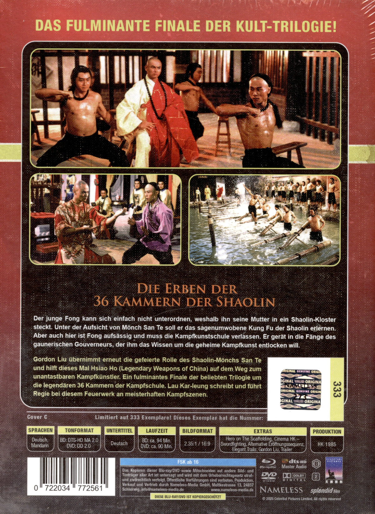 Die Erben der 36 Kammern der Shaolin - Uncut Mediabook Edition  (DVD+blu-ray) (C)