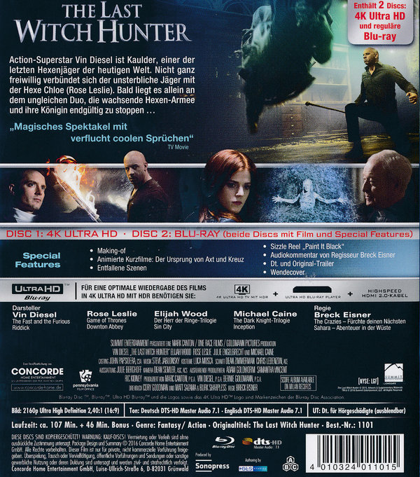 The Last Witch Hunter  (4K Ultra HD) (+ Blu-ray)  (Blu-ray 4K Ultra HD)