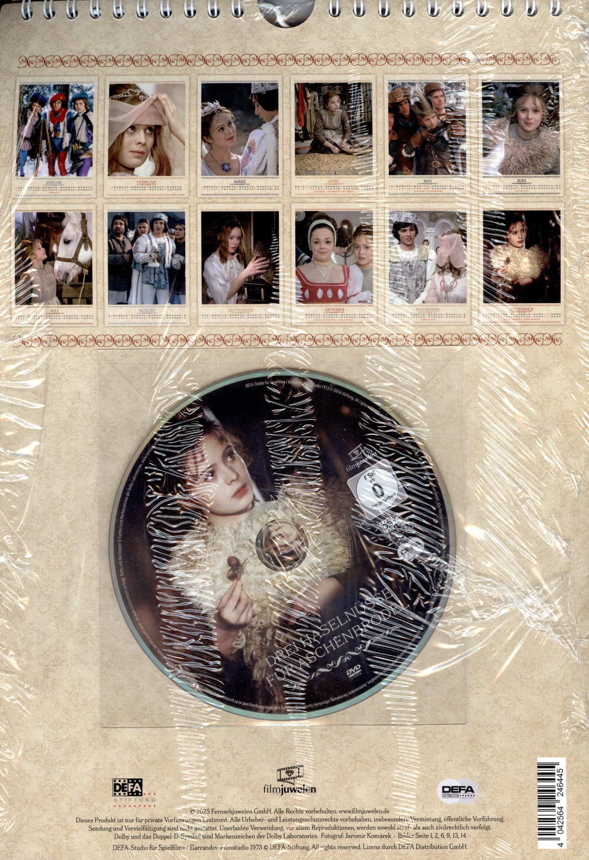 Drei Haselnüsse für Aschenbrödel - Kalender 2026 inkl. DVD (Wandkalender / Fotokalender) (Filmjuwelen / DEFA-Märchen)  (DVD)