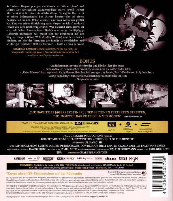 Die Nacht des Jägers (4K Ultra HD)