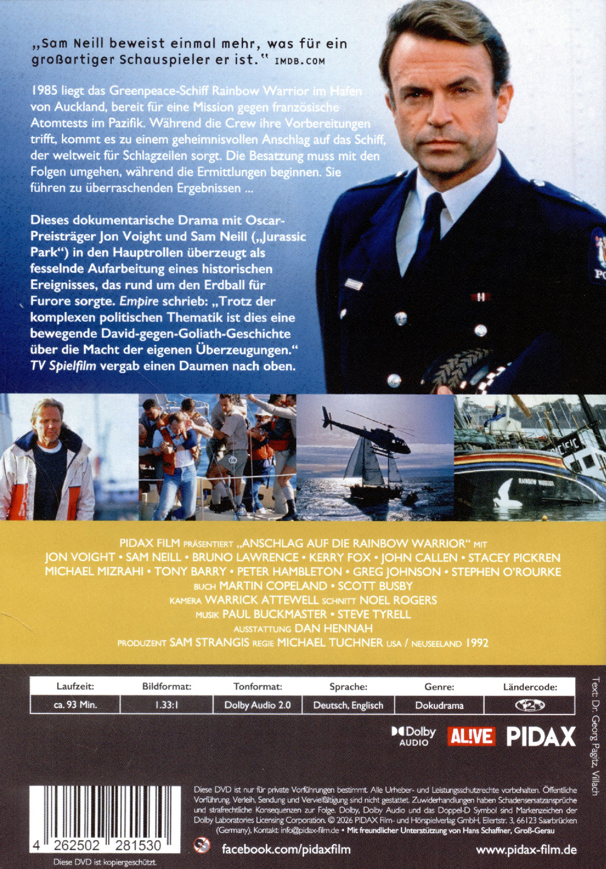 Anschlag auf die Rainbow Warrior / Starbesetztes und fesselndes Dokudrama nach wahren Begebenheiten (Pidax Historien-Klassiker)  (DVD)
