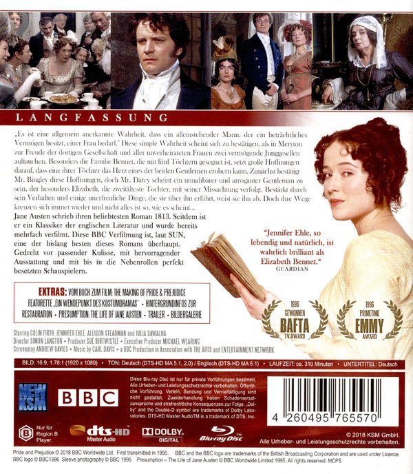 Pride & Prejudice - Stolz und Vorurteil (1995) - Jane Austen  [2 BRs]  (Blu-ray Disc)