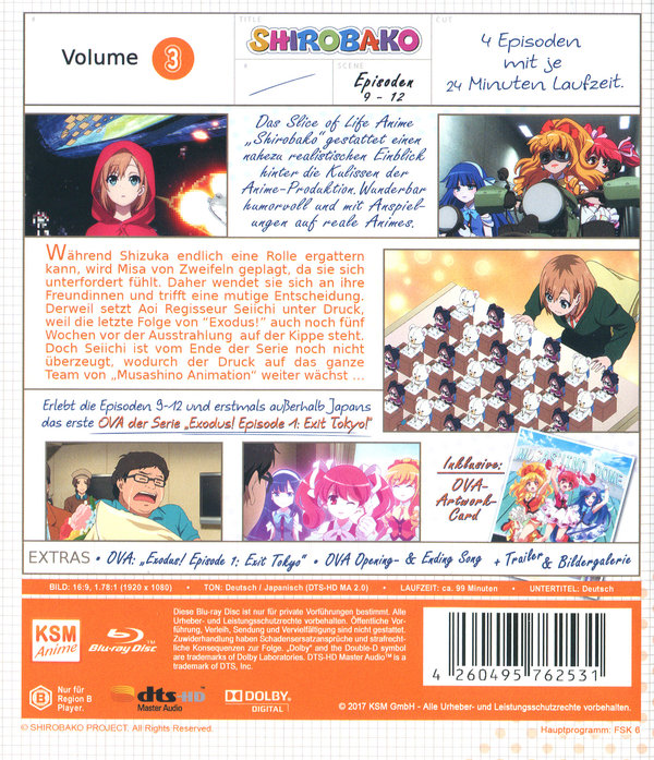 Shirobako - Volume 3/Episoden 09-12  (Blu-ray Disc)