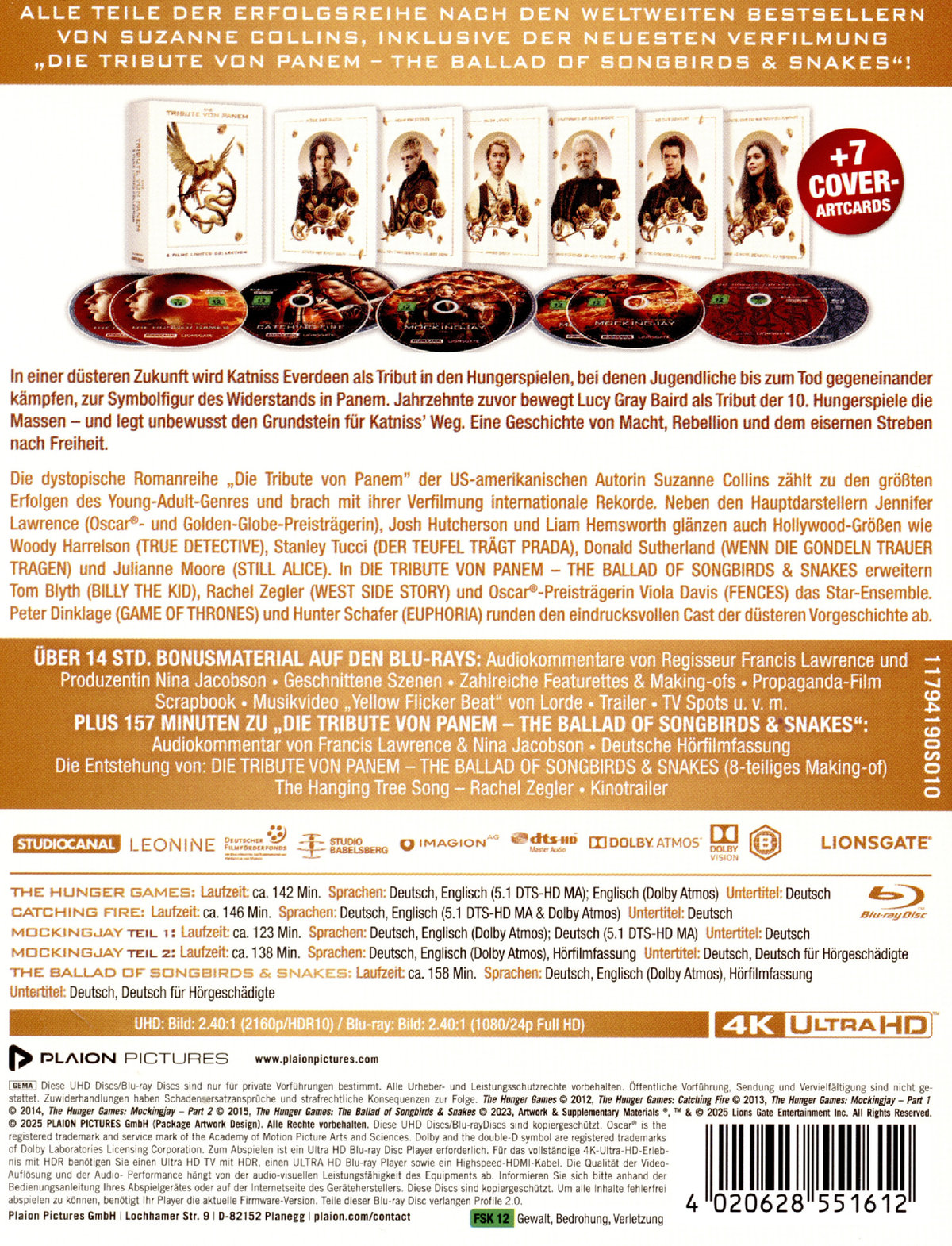 Die Tribute von Panem - 5 Filme Limited Collection  (5 4K Ultra HD+5 Blu-rays) 