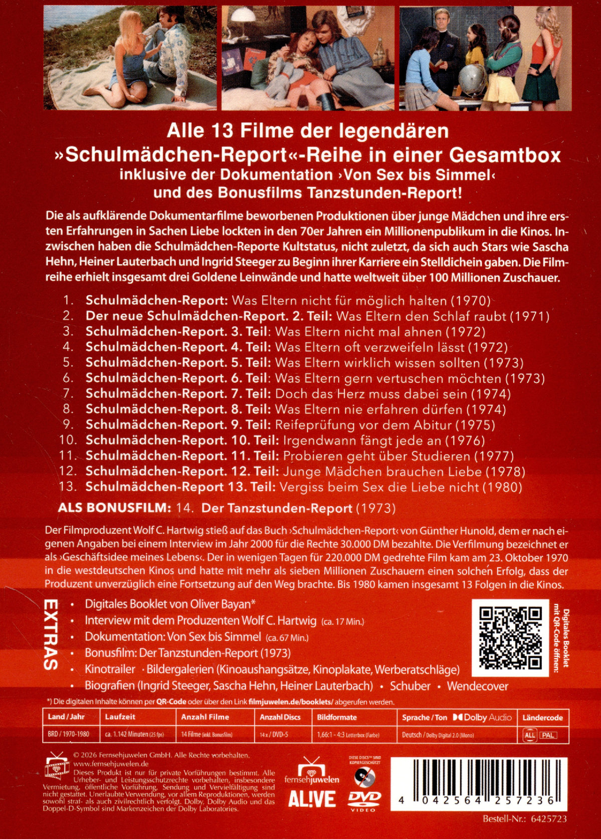 Schulmädchen-Report - Gesamtedition - Alle 13 Filme plus Extras & Tanzstunden-Report  [14 DVDs]  (DVD)