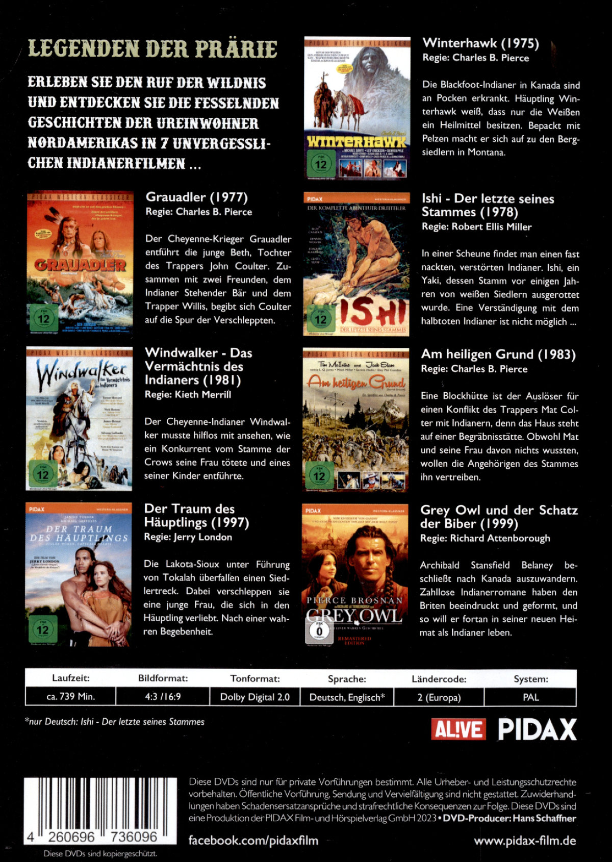 Legendäre Indianerfilme / 7 unvergessliche Western-Klassiker  (Pidax Film - und Hörspielverlag  [7 DVDs]  (DVD)