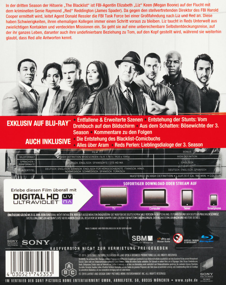 The Blacklist - Season 3  [6 BRs]  (Blu-ray Disc)