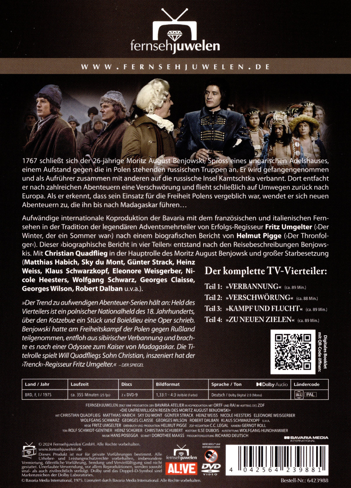 Die unfreiwilligen Reisen des Moritz August Benjowski - Der komplette Vierteiler (Fernsehjuwelen)  [2 DVDs]  (DVD)