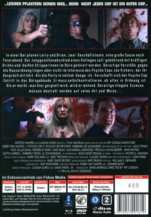 Psycho Cop 2 - Uncut Mediabook Edition (DVD+blu-ray) (A)