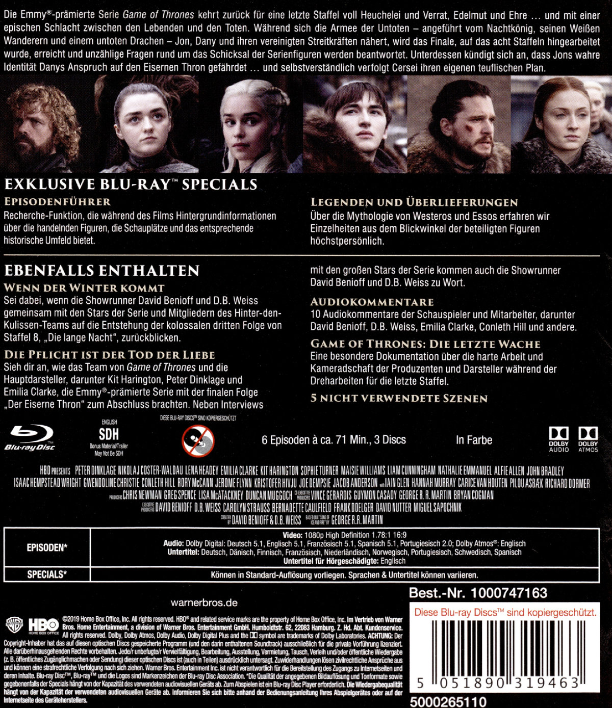 Game of Thrones - Staffel 8  [3 BRs]  (Blu-ray Disc)