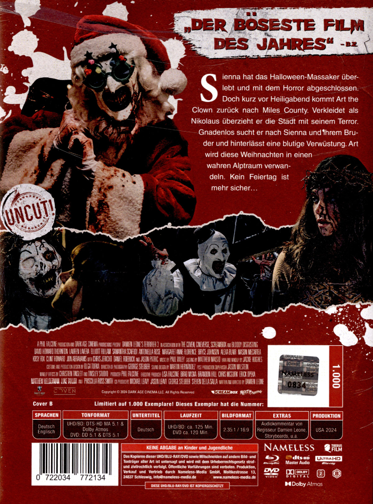 Terrifier 3 - Uncut Mediabook Edition  (4K Ultra HD+blu-ray+DVD) (B)
