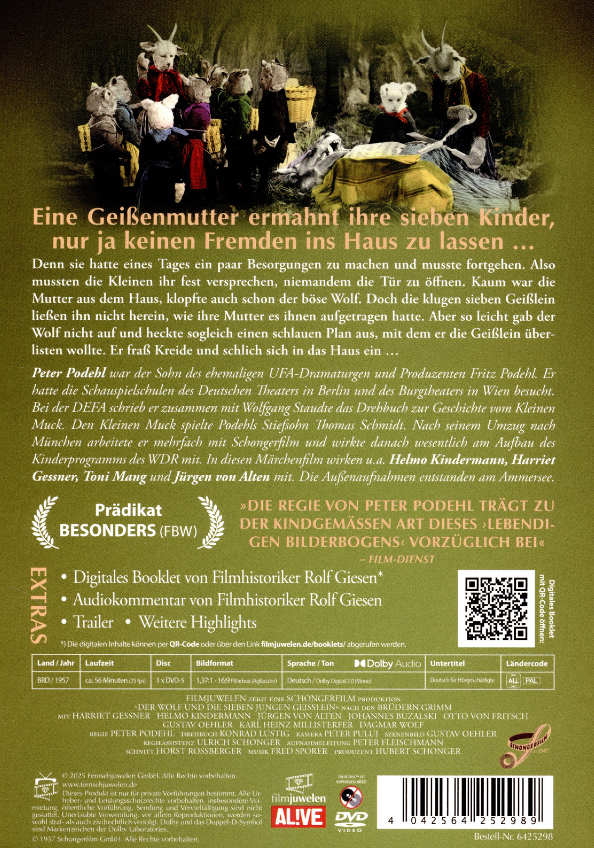 Der Wolf und die sieben jungen Geißlein (1957) (Filmjuwelen / Schongerfilm-Märchen)  (DVD)