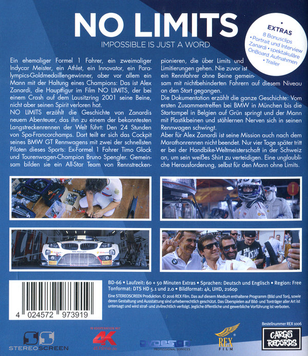 No Limits - Impossible is just a word  (4K Ultra HD)  (Blu-ray 4K Ultra HD)