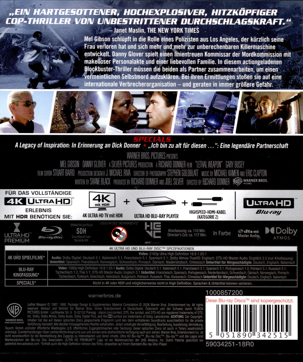 Lethal Weapon - Zwei stahlharte Profis  (4K Ultra HD+Blu-ray)