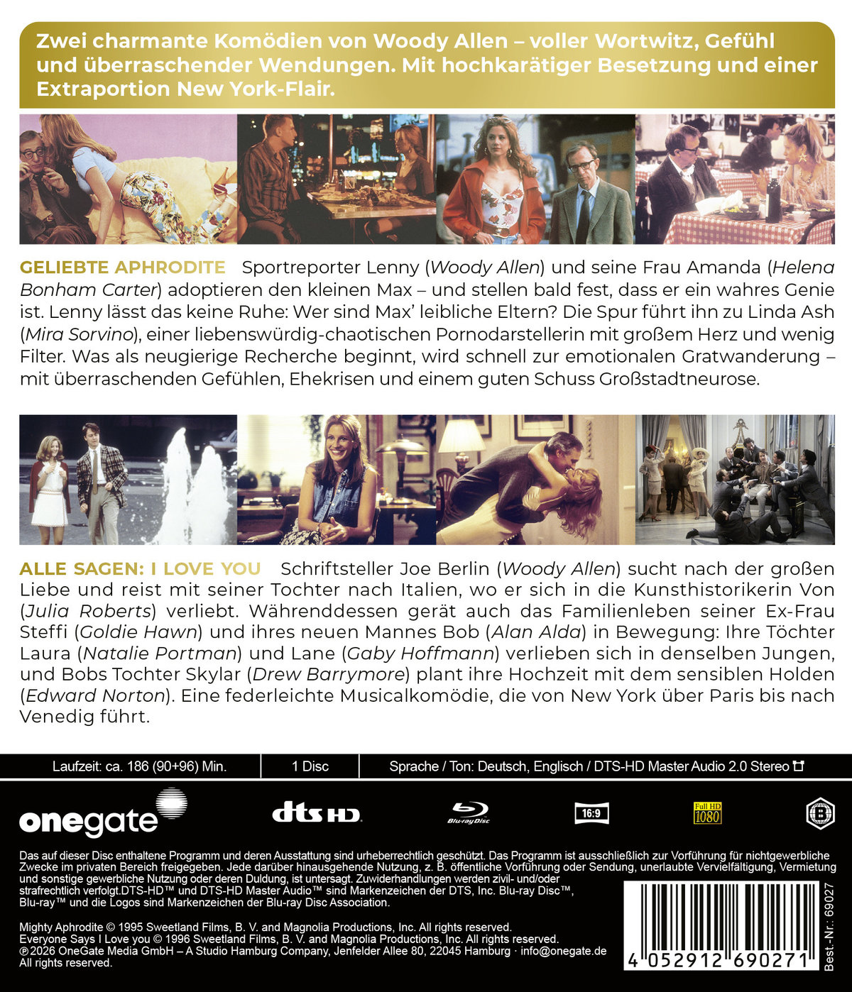 Woody Allen Double Feature: Geliebte Aphrodite / Alle sagen: I love you  (Blu-ray Disc)