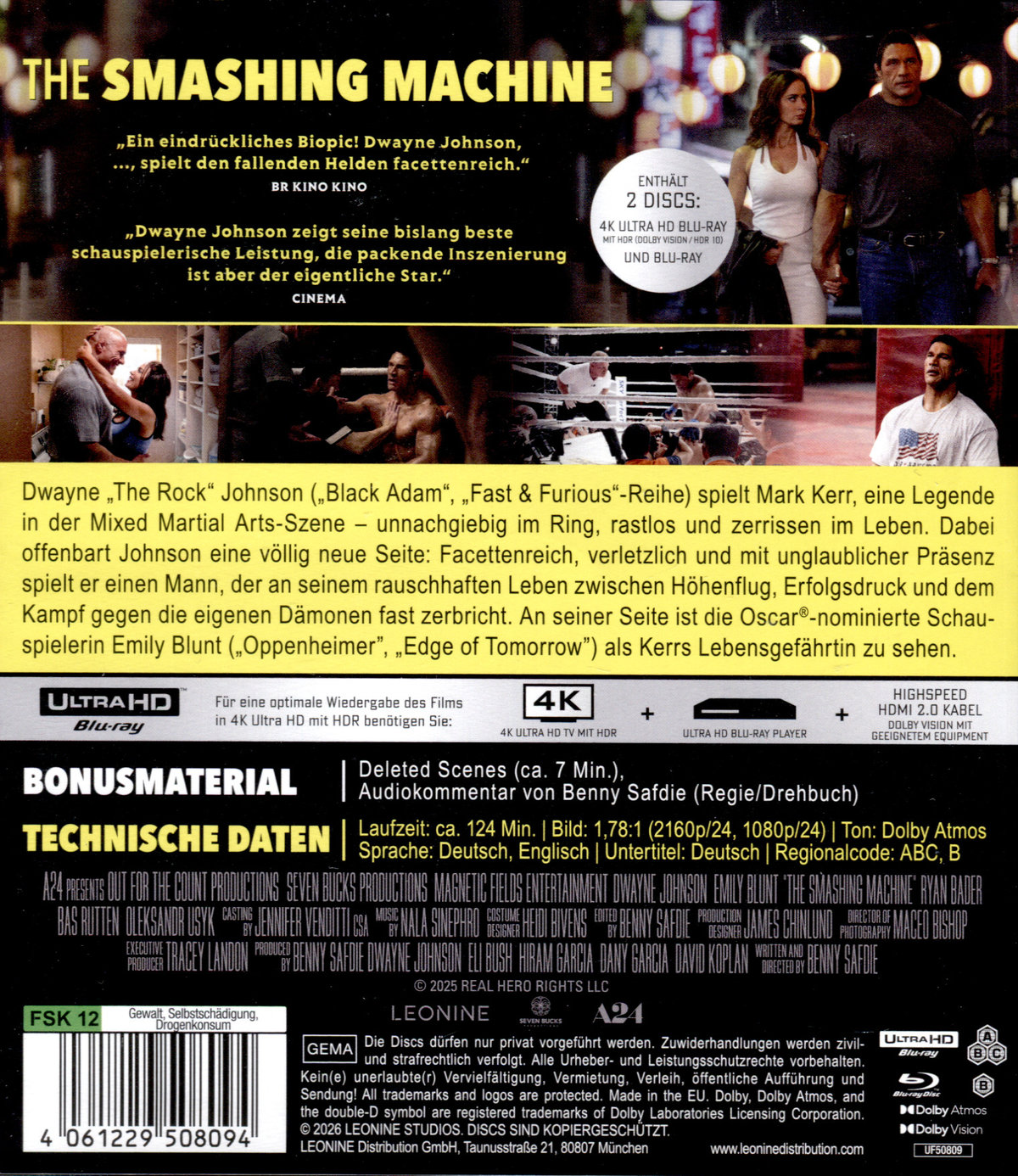 The Smashing Machine  (4K Ultra HD) (+ Blu-ray)