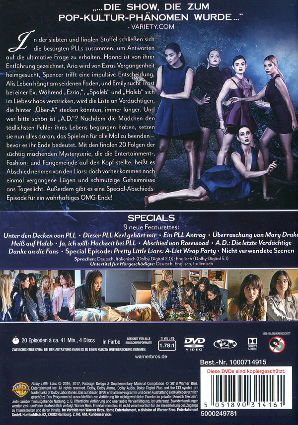 Pretty Little Liars - Die komplette 7. Staffel  [4 DVDs]  (DVD)