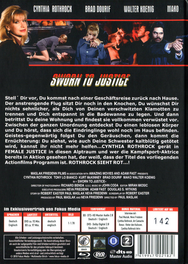 Sworn to Justice - Uncut Mediabook Edition (DVD+blu-ray) (B)