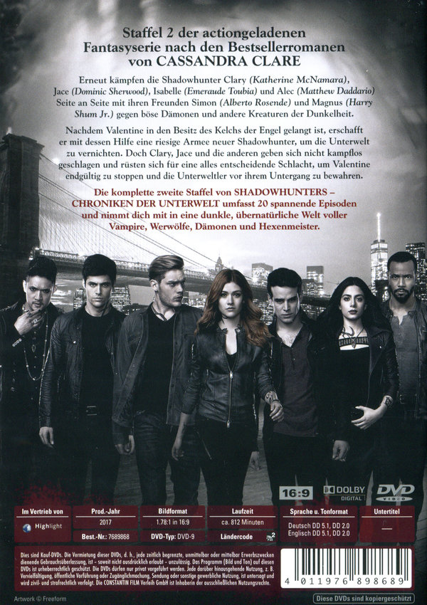 Shadowhunters - Staffel 2  [5 DVDs]  (DVD)