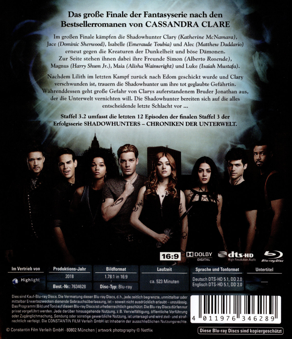 Shadowhunters - Chroniken der Unterwelt - Staffel 3.2  [3 BRs]  (Blu-ray Disc)