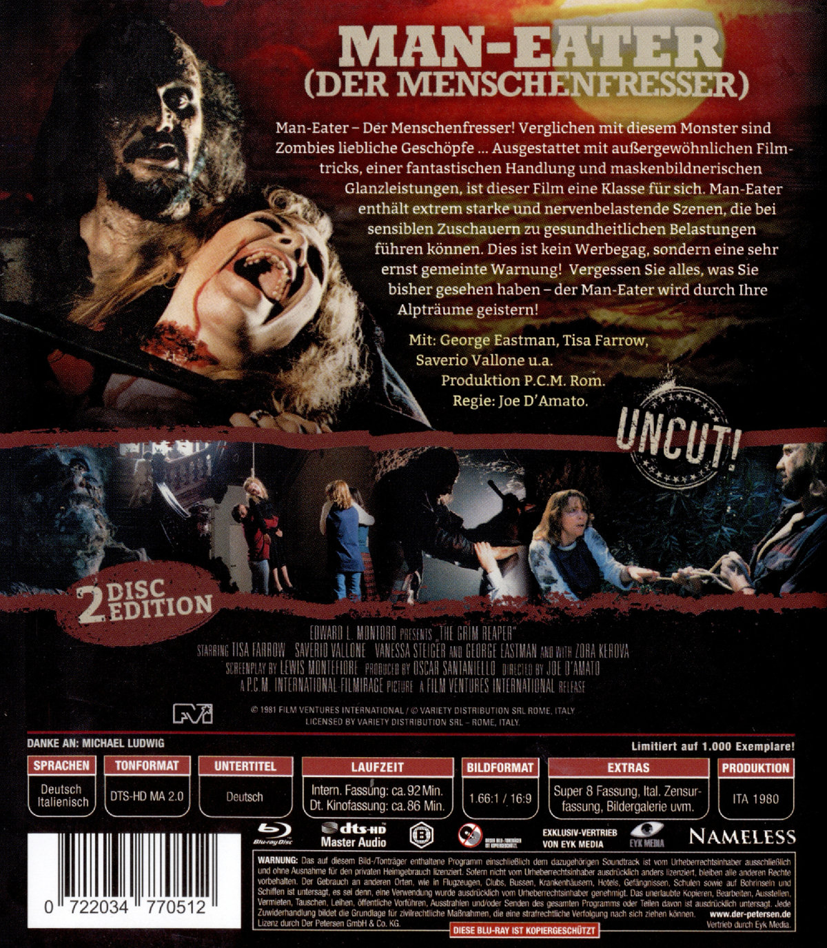 Man Eater - Der Menschenfresser - Uncut Edition (blu-ray)