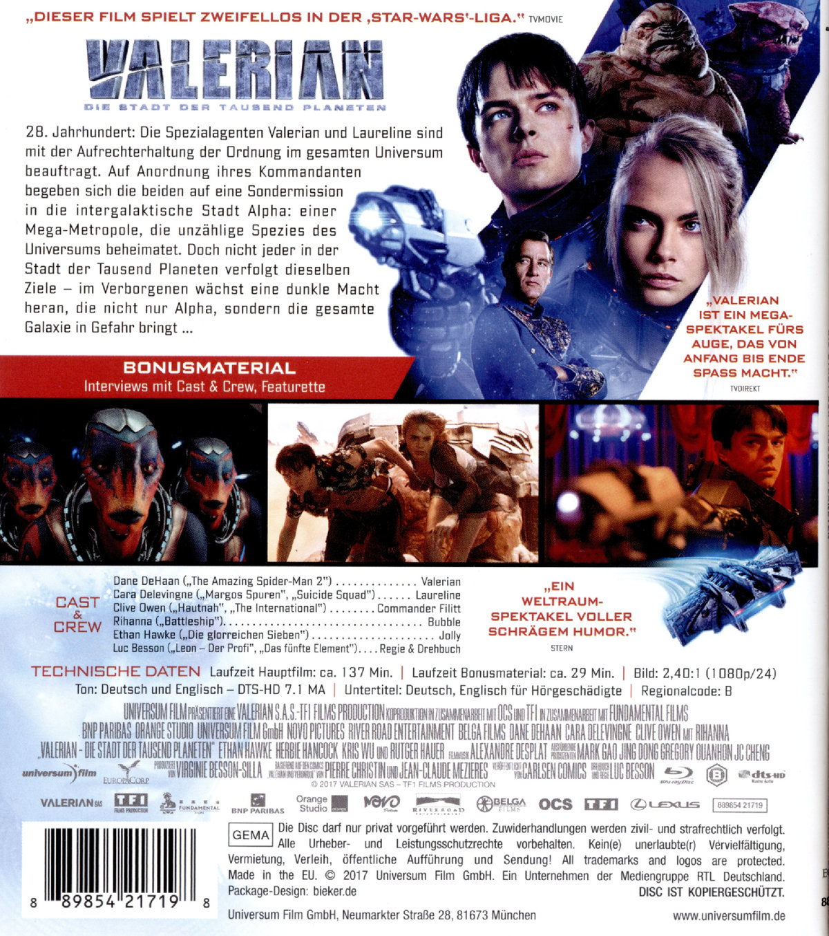 Valerian - Die Stadt der tausend Planeten (blu-ray)
