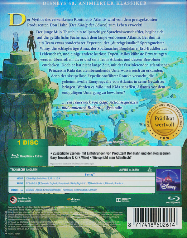Atlantis - Das Geheimnis der verlorenen Stadt - Disney Classics (blu-ray)