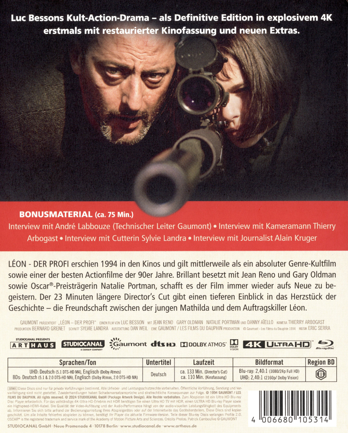 Leon - Der Profi - Definitive Edition - Limited Steelbook (4K-UHD + 2 Blu-rays)