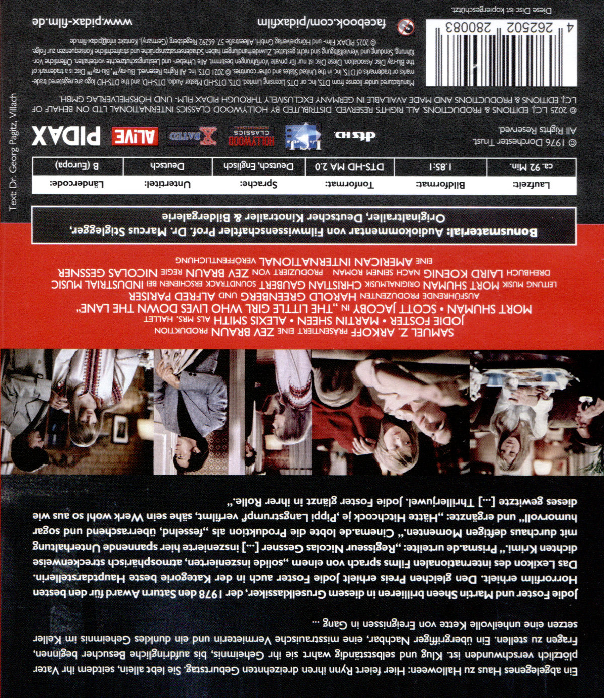 Das Mädchen am Ende der Straße (The Little Girl Who Lives Down the Lane) / Preisgekrönter Gruselklassiker mit Oscar-Preisträgerin Jodie Foster und Martin Sheen (Pidax Film-Klassiker)  (Blu-ray Disc)