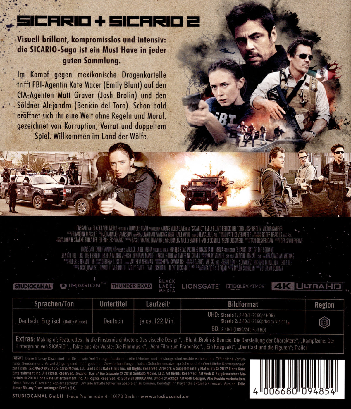 Sicario 1+2 (4K Ultra HD)
